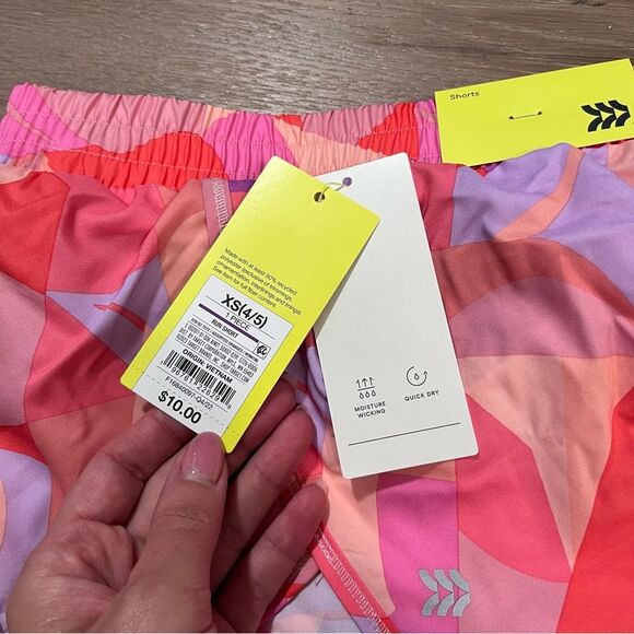 All in Motion Girls Athletic Run Shorts Set XS 4/5 - Picture 3 of 7